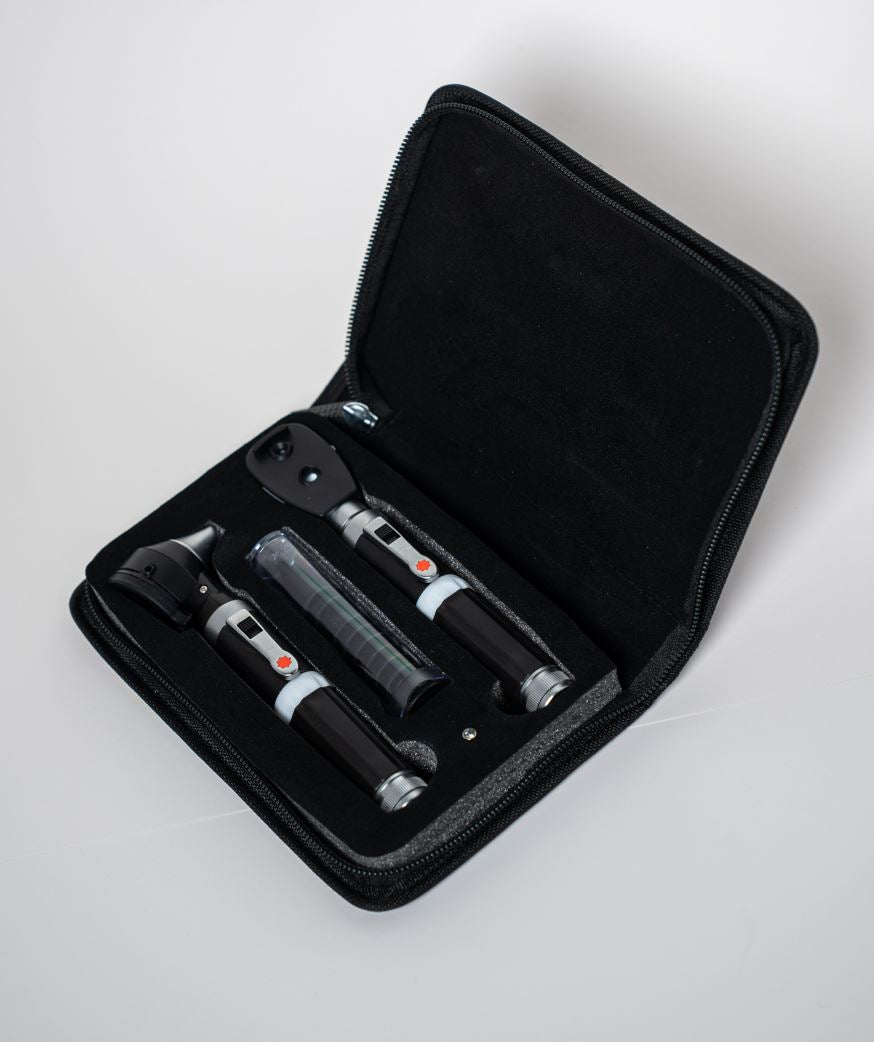 Kit de Diagnóstico Otoscopio y Oftalmoscopio de Fibra Óptica LED – Profesional