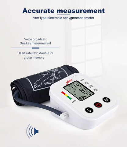 Tensiómetro Digital de Brazo con Voz en Español, Baterias y Adaptador