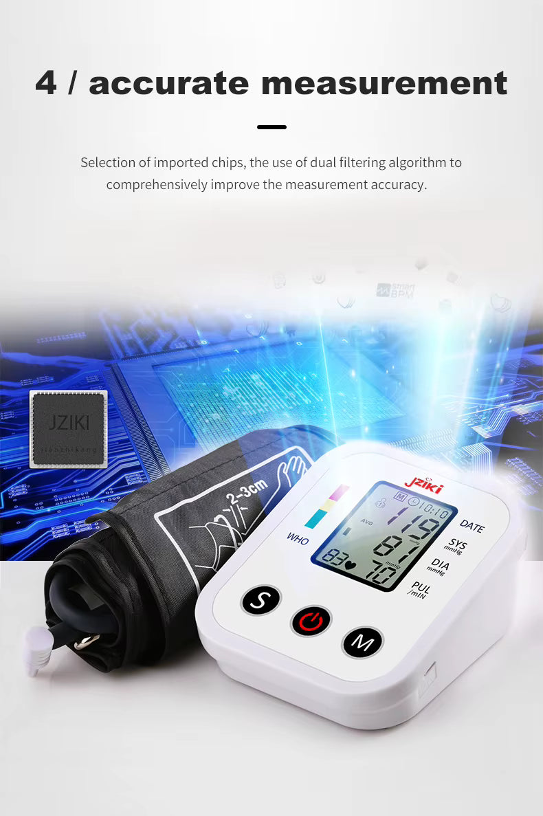 Tensiómetro Digital de Brazo con Voz en Español, Baterias y Adaptador