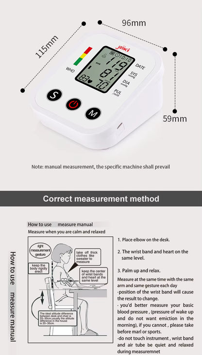 Tensiómetro Digital de Brazo con Voz en Español, Baterias y Adaptador