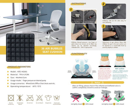 Cojín Antiescaras de Aire para Silla de Ruedas - Dropket