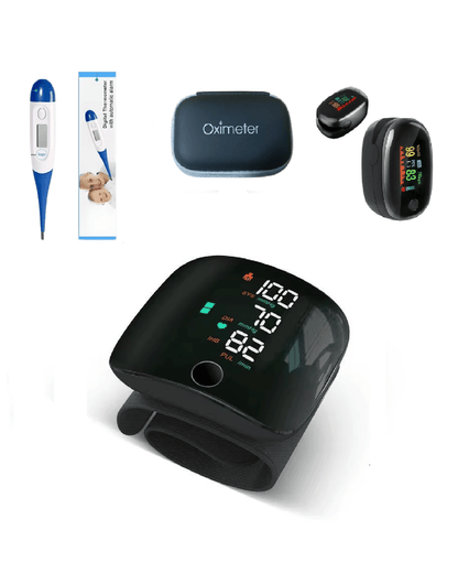 Combo 11: Tensiómetro Digital de Muñeca + Oxímetro y Obsequio Termómetro - Dropket