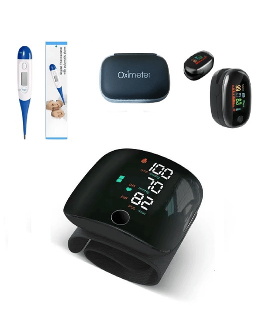 Combo 11: Tensiómetro Digital de Muñeca + Oxímetro y Obsequio Termómetro - Dropket