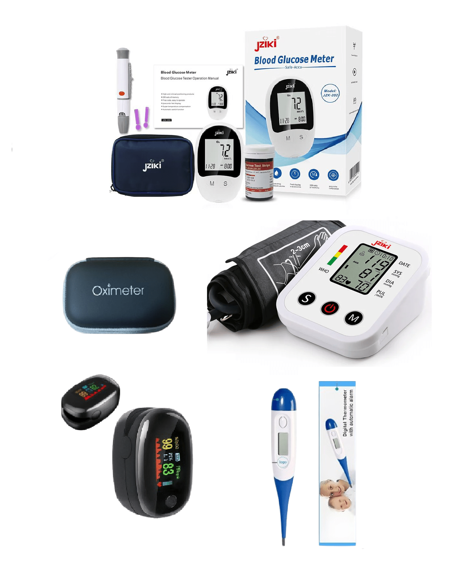 Combo 2: Tensiómetro Digital + Glucómetro + Oxímetro y Termómetro - Dropket