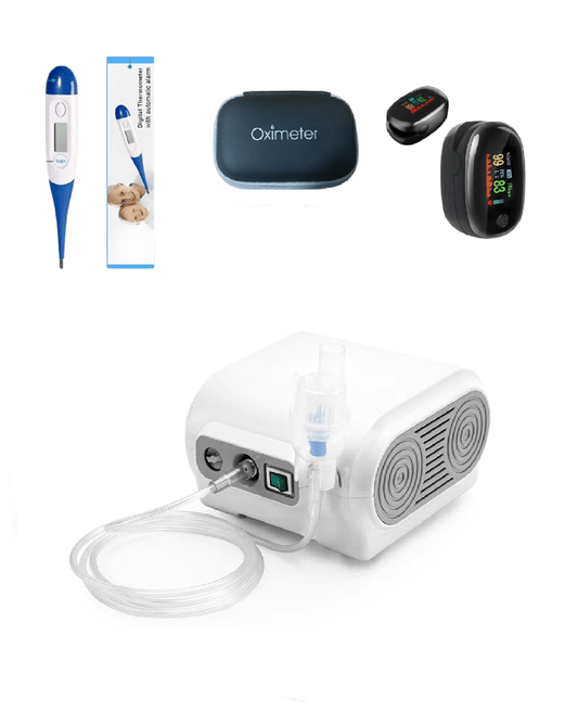 Combo 9: Nebulizador Médico + Oxímetro + Termómetro Digital - Dropket