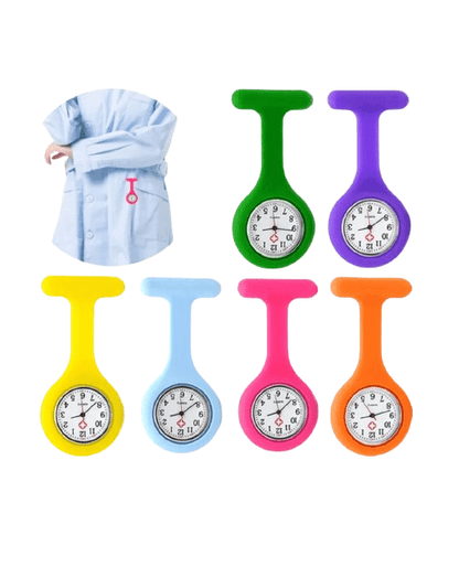 Reloj de Enfermería con Broche de Seguridad en Silicona (Multicolor) - Dropket