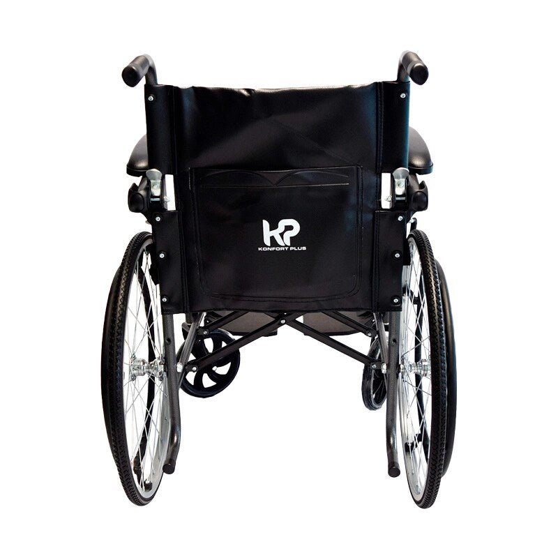 Silla De Ruedas En Acero Con Apoyabrazos Abatibles Konfort Plus KBE9119F - Dropket