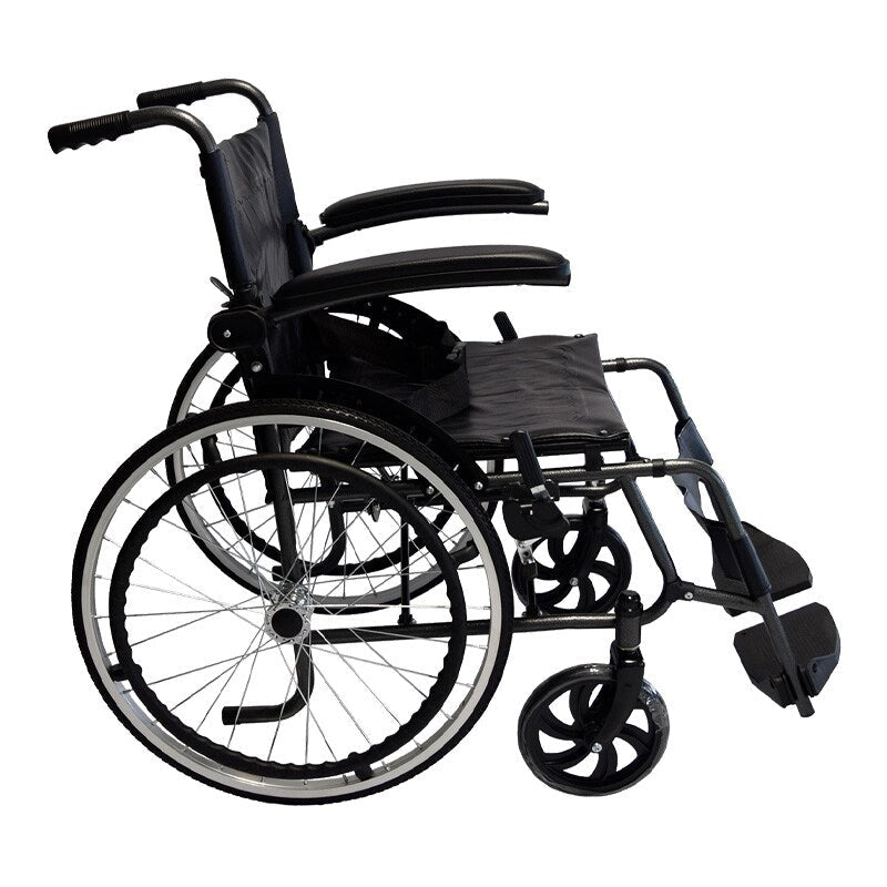 Silla De Ruedas En Acero Con Apoyabrazos Abatibles Konfort Plus KBE9119F - Dropket