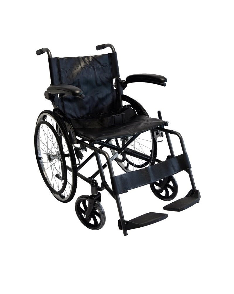 Silla De Ruedas En Acero Con Apoyabrazos Abatibles Konfort Plus KBE9119F - Dropket